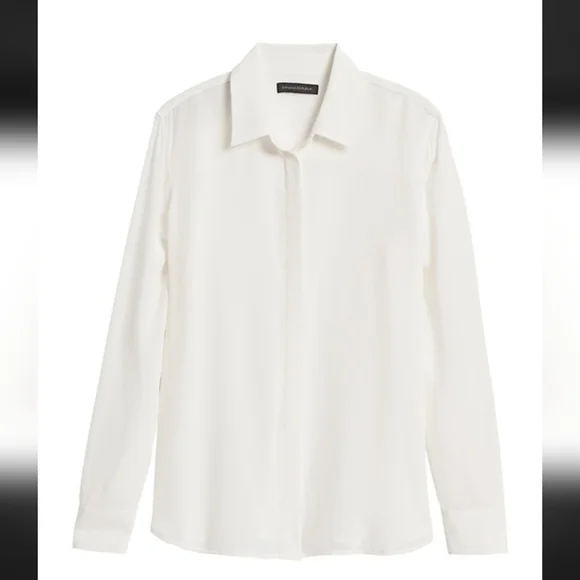 NWT Banana Republic Dillon Classic Fit Button-down Satin Collar Shirt XS - Picture 3 of 6